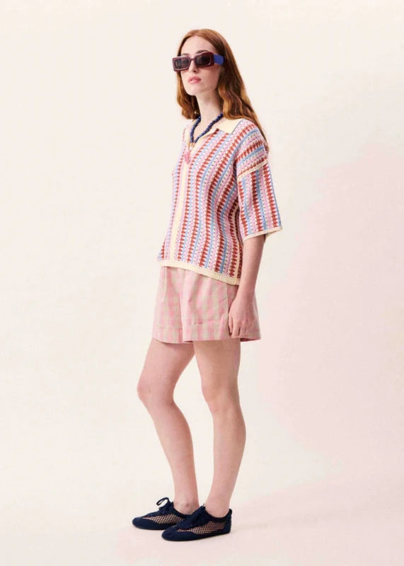 Missy Crochet Polo Buton - Up - FRNCH - Violet