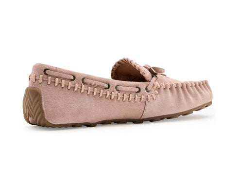 Misty Suede Moccasin - Free People - Pearl Blush Suede