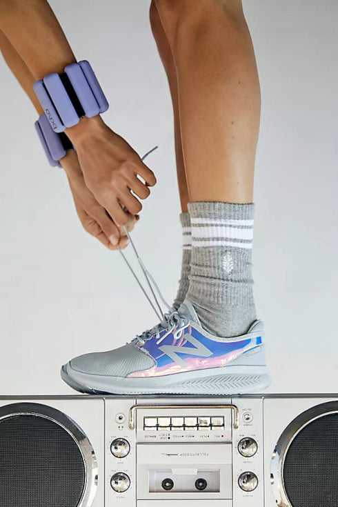 Movement Logo Stripe Tube Socks - Free People - Heather Grey