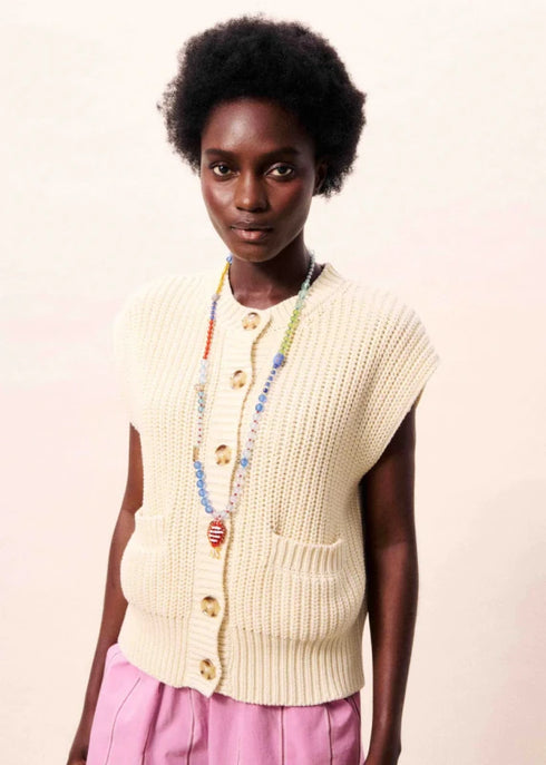 Natalie Cream Cardigan - FRNCH - Cream