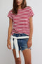 Nora Striped Linen Tee - We The Free - We The Free by Free People - Red Combo