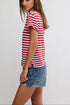 Nora Striped Linen Tee - We The Free - We The Free by Free People - Red Combo
