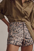 Now Or Never Printed Denim Shorts - We The Free - We The Free by Free People - Brown Sugar Combo