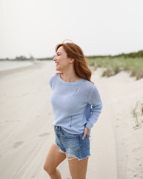 Oliver Distressed Cotton Crew - Wooden Ships - Paris Air