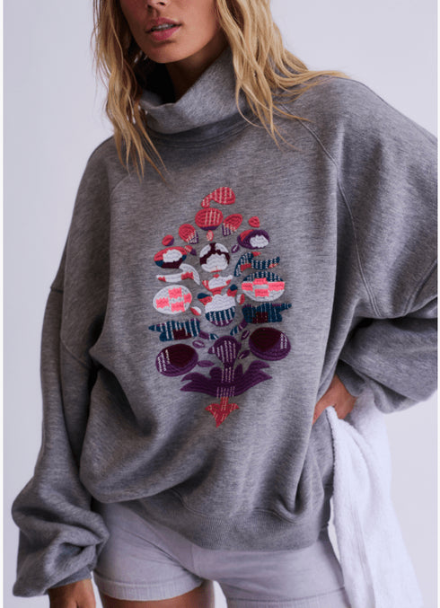 On Your Mark Sweat Logo - FP Movement - Free People Movement - Heather Gray Combo