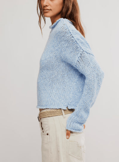 Opal Rollneck Knit Sweater - Free People - Free People - Cashmere Blue