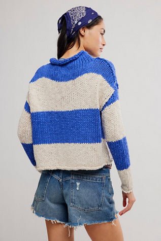 Opal Rugby Stripe Sweater - Free People - Cobalt Combo