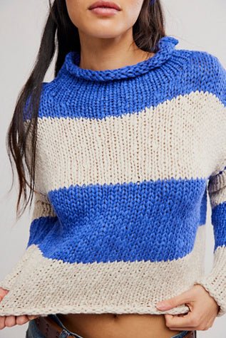 Opal Rugby Stripe Sweater - Free People - Cobalt Combo