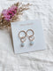 Open Heart Earrings - Milk Moon - Gold Aquamarine
