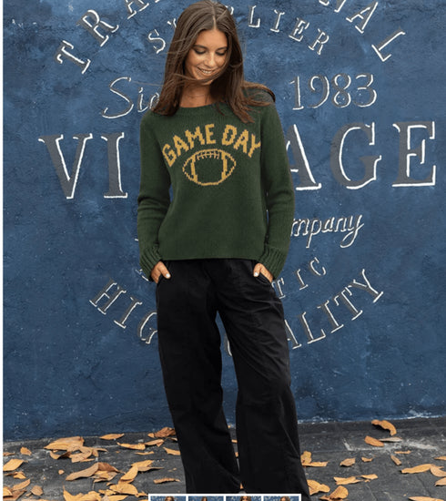 Packers Game Day Sweater - Wooden Ships - Green/Gold