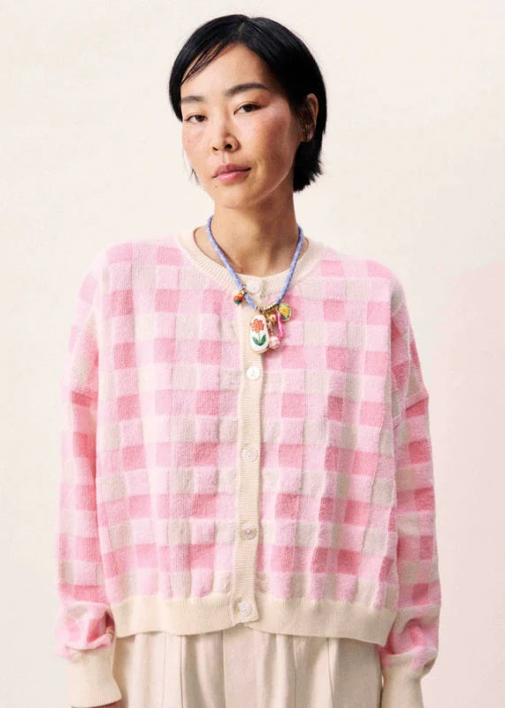 Padina Check Cardi - FRNCH - Rose
