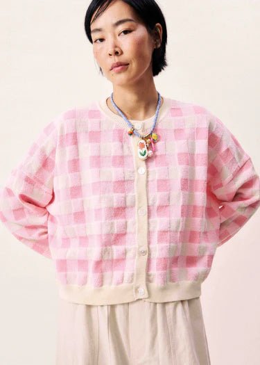 Padina Check Cardi - FRNCH - Rose