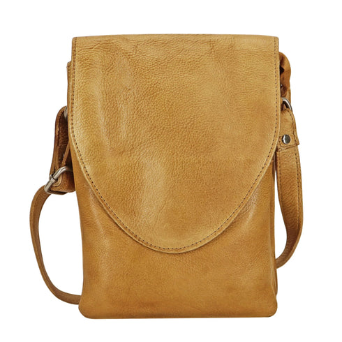 Pippa Leather Crossbody Bag - Latico - Camel