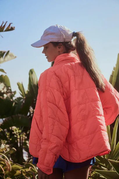 Pippa Packable Puffer Jacket - Free People - Neon Coral