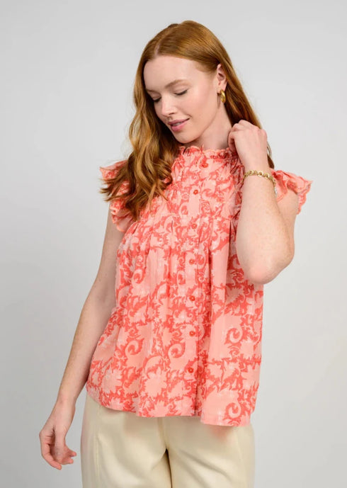 Pretty Paisley Top - Ivy Jane - Coral