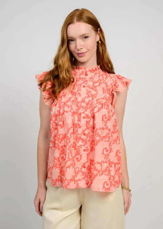 Pretty Paisley Top - Ivy Jane - Coral