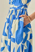 Print Ruched Midi Dress - English Factory - Blue Multi