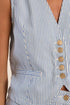 Railroad Stripe Denim Vest - Molly Bracken - Blue