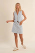 Railroad Stripe Denim Vest - Molly Bracken - Blue