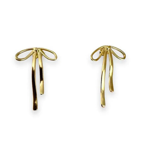 Ribbon Bow Studs - Golden Hour Studio - Gold