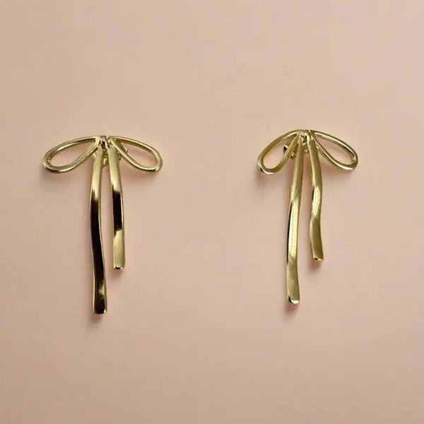 Ribbon Bow Studs - Golden Hour Studio - Gold