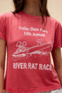 River Rat Race Burnout Vintage Tee - Daydreamer - Deep Sea Coral
