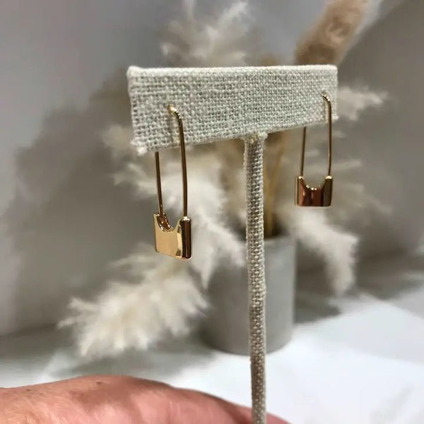 Safety Pin Earrings - Golden Hour Studio - Gold