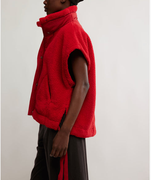 Scout It Out Fleece Vest - FP Movement - Free People Movement - Cranberry