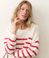 Seabreeze Crewneck Sweater - Marine Layer - White & Red Stripe