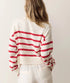 Seabreeze Crewneck Sweater - Marine Layer - White & Red Stripe