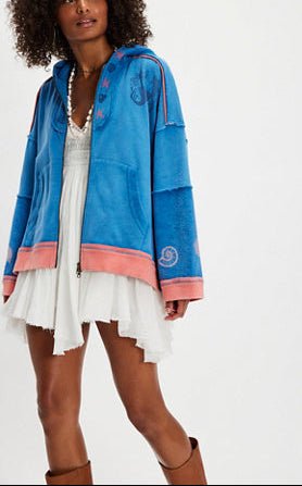 Seashell Cardi - We The Free - We The Free by Free People - Blue Combo