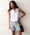 Serena High Neck Tank - Marine Layer - White