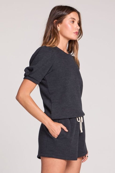 Short Sleeve Pullover - Saltwater Luxe - Black