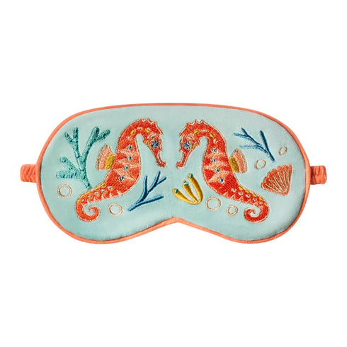 Sleep Mask Infused with Lavender - Powder Design - Seahorse