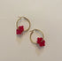 Small Daisy Hoop Earrings - Cities in Dust - Cherry