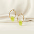 Small Daisy Hoop Earrings - Cities in Dust - Lime Green