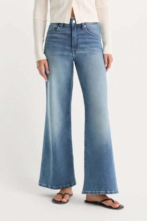 Soft Tech Good Waist Palazzo Ankle Jeans - Good American - Indigo1238