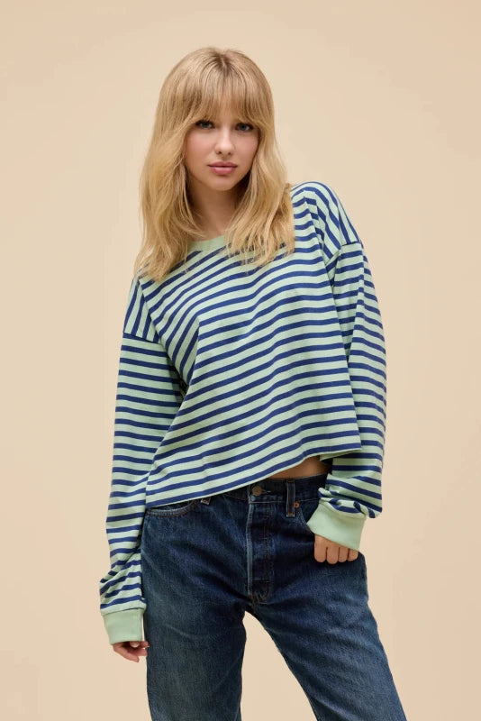 Stripe Meet & Greet Long Sleeve - Daydreamer - Mint Spray