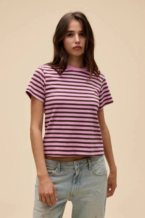 Stripe Vintage Tee - Daydreamer - Pink Rose
