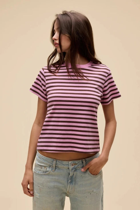 Stripe Vintage Tee - Daydreamer - Pink Rose