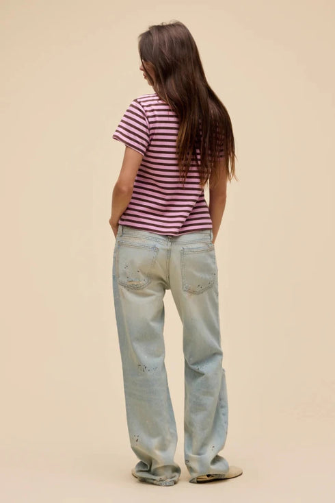 Stripe Vintage Tee - Daydreamer - Pink Rose