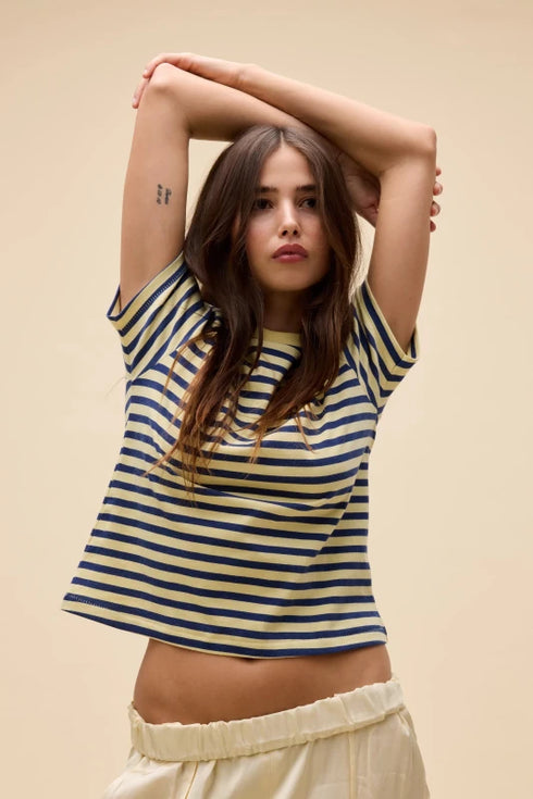 Stripe Vintage Tee - Daydreamer - Yellow Mist