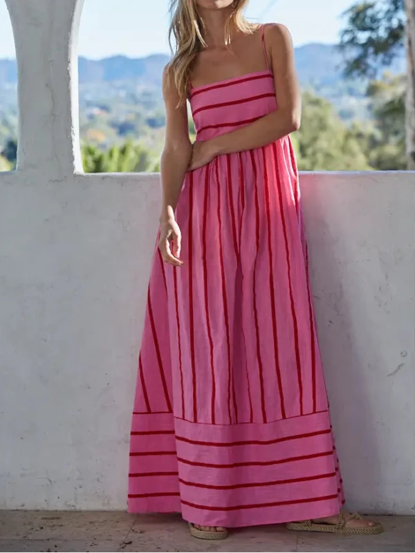 Summer Strip Midi - By Together - Pink Multi