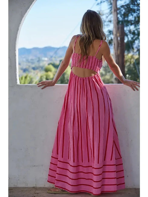 Summer Strip Midi - By Together - Pink Multi
