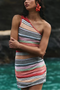 Sun Rays Sweater Mini Dress - Free People - Peach Combo