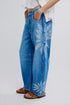 Good Luck Printed Barrel Denim Jeans - We The Free
