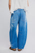Good Luck Printed Barrel Denim Jeans - We The Free