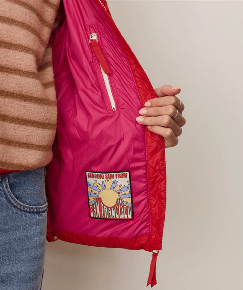 Sunbeam Puffer Jacket Solid - Marine Layer - Cherry Red