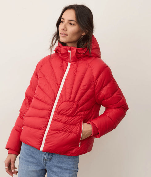 Sunbeam Puffer Jacket Solid - Marine Layer - Cherry Red