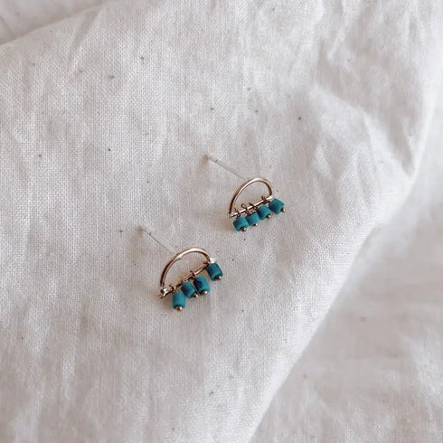 Sunrise Studs - Milk Moon - Turquoise